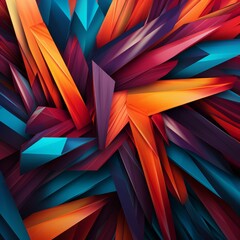 AI-generated abstract pattern with sharp angles and bold colors - obrazy, fototapety, plakaty