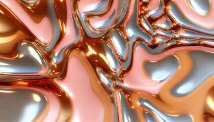 Liquid Rose Gold: Fluid Metallic Elegance
