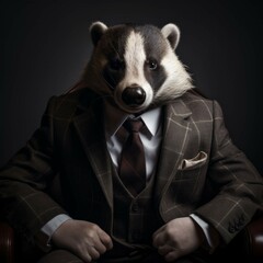Badger in a suit