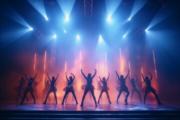 Dancers performing contemporary routine on stage