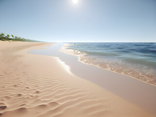 Fototapeta na wymiar Tropical Paradise: Pristine Beach Under a Clear Sky. generative AI