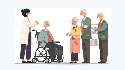 It is an illustration of elderly people receiving