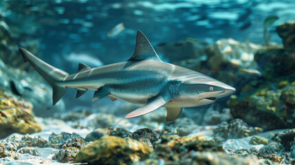 Close Up of Shark on Rocky Surface