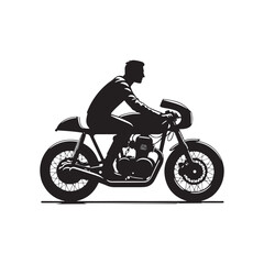 Fototapeta na wymiar Cafe Racer: Vintage Motorcycle Silhouette- cafe racer bike vector stock
