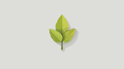 Leaf nature icon on gray. Vector Flat vector isolated