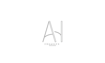 Alphabet letters Initials Monogram logo AH HA A H