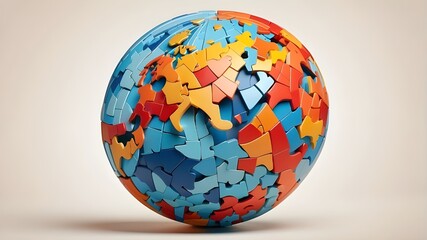An abstract puzzle design that resembles a globe and stands for international education programs