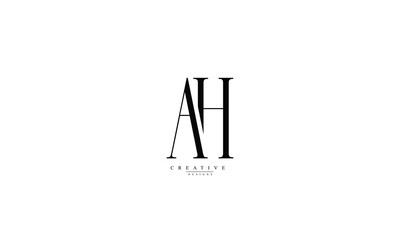 Alphabet letters Initials Monogram logo AH HA A H