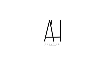 Alphabet letters Initials Monogram logo AH HA A H