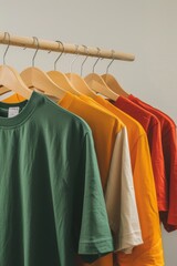 Obraz premium Row of Shirts Hanging on Clothes Rack