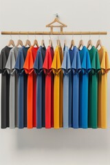 Row of Shirts on Clothes Rack