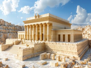 architecture exterior temple of Solomon - obrazy, fototapety, plakaty