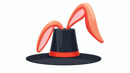 Magic Hat with Rabbit Ears isolated on white background