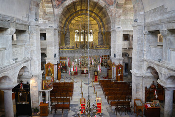 Interior of the Panagia Ekatontapiliani or Church of Our Lady of the Hundred Gates-Parikia, Paros,...