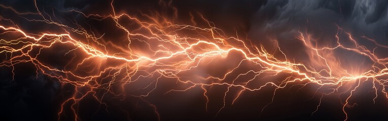 Intense Lightning Storm in the Night Sky - obrazy, fototapety, plakaty
