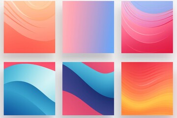 rainbow style vector backgrounds set of 4 - obrazy, fototapety, plakaty