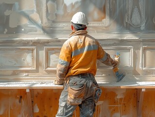 worker in a carpentry workshop inside a carpentry workshop
