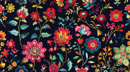 Mughal Art Embroidery seamless pattern with beautiful