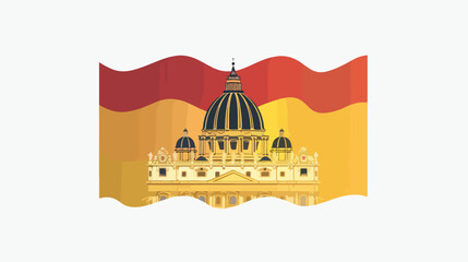 National flag of Vatican City State icon vector illustration - obrazy, fototapety, plakaty