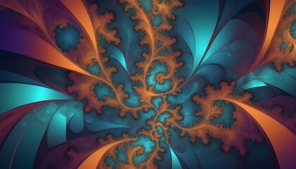 Abstract graphic composition of fractal digital style. Beautiful colorful illustration for your business. - obrazy, fototapety, plakaty