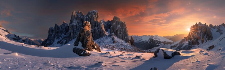 Snowy Mountain Under Cloudy Sky