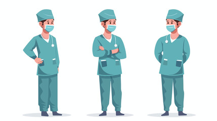 Professional surgeon doctor avatar character vector 