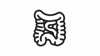 Protected intestine icon. Outline protected intestine - obrazy, fototapety, plakaty