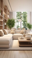 Bright and Airy Modern Living Room With Plants