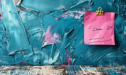 Pink note on blue wall background with written February 29 as a reminder for leap year day with copy space, Generative AI