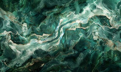 Seamless pattern background of a green marble texture backdrop, Generative AI