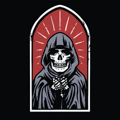 Skull Mascot illustration For T Shirt