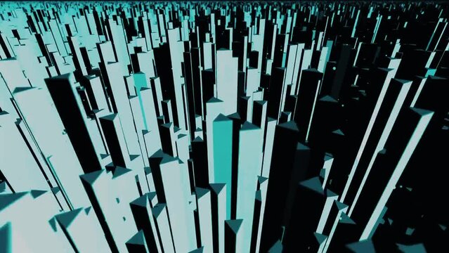 Blue glittering blocks animation background 