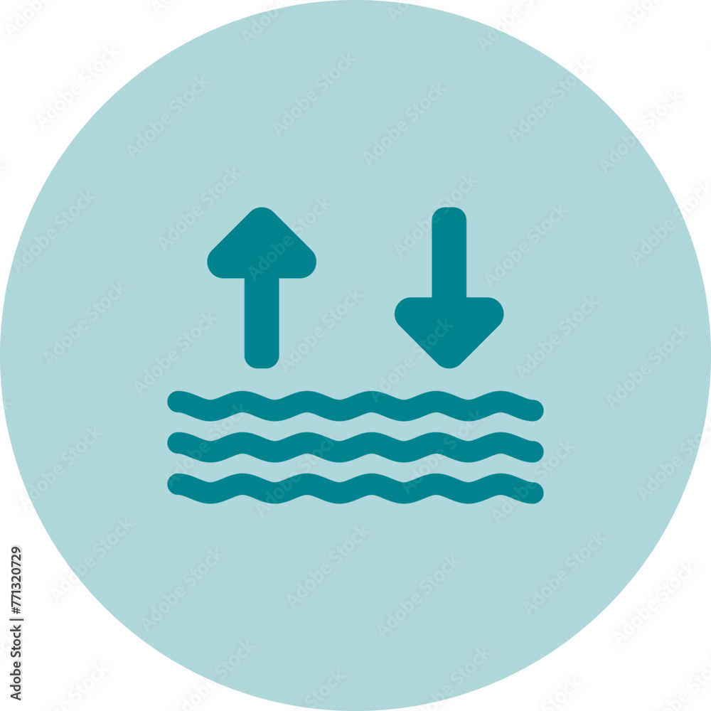 Sticker waves vector icon