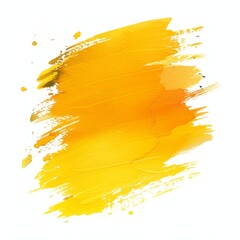 Bright yellow blob of acrylic paint - obrazy, fototapety, plakaty