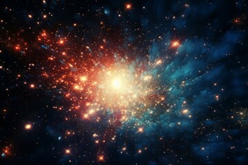 Naklejka premium Abstract cosmic explosion of stars and galaxies