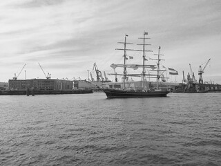 Sailing ship in the harbor