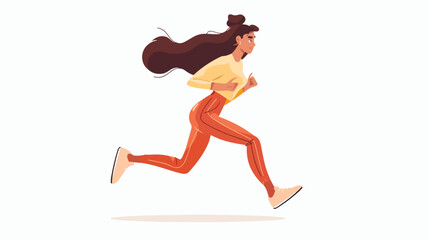 Fototapeta na wymiar Vector illustration of running modern woman