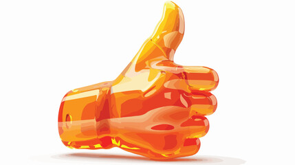 Volumetric glossy hot orange thumbs up icon