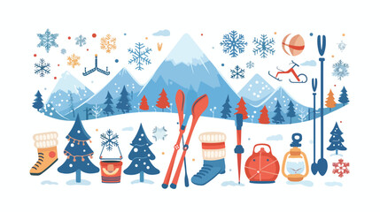 Winter concept with sport icons design vector illustration