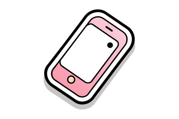 a single sticker, Smartphone Vector cute pastel colour vector style, white background.