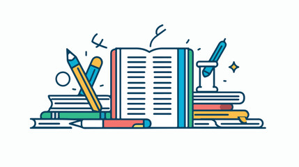 Write Education Outline Icon Vector Illustration Flat