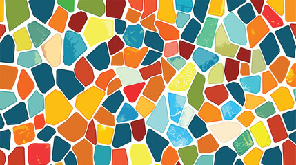Abstract mosaic background flat vector isolated on white