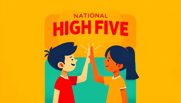 Happy national high five day background