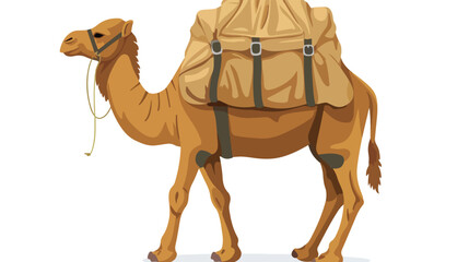 Brown camel bag illustration vector on white background
