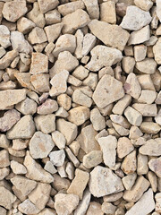 dolomite crushed stone on the construction site - 771333506