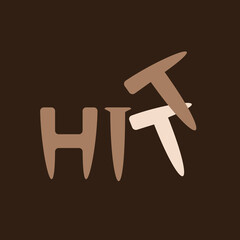 Hammer hitting nail logotype  slogan illustration