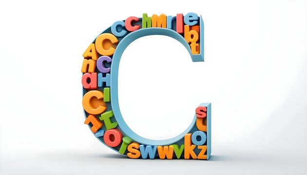 illustration of alphabet letter C isolated over white background 
