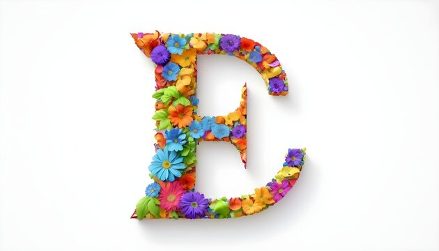 alphabet letter E on white background 
