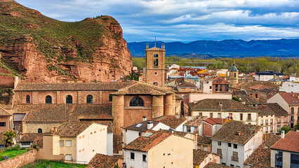 Najera village and Monastery of Santa Maria la Real, La Rioja, Spain - obrazy, fototapety, plakaty