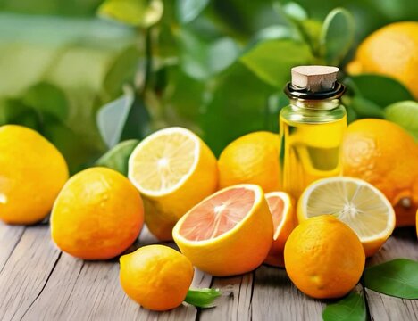 Limonene oil and citrus fruit.